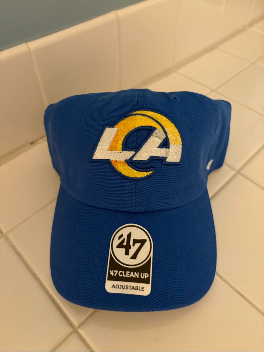 NWT '47 Brand Adult Los Angeles Rams Clean Up Adjustable Hat Blue $35